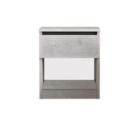 Comodino 1 Cassetto Rebecca Mobili Kanuka 46,5x40x35,5 Truciolato Grigio Pietra