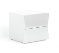 Comodino 2 Cassetti 50x40x41,3 cm Arco Bianco Lucido