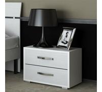 Comodino 2 cassetti colore bianco comodini camera da letto mobile cassettiera