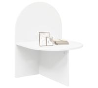 Comodino 2 Pezzi Bianco 48x49x65 Cm Legno Ingegnerizzato | Piano Rotondo, Montaggio A Parete O Pavimento, Design Moderno, Facile Da Montare