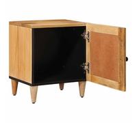 Comodino 2 Pezzi e Legno Mango 40x33x46 cm con Ante | Legno massello di mango, ante a cerniera, spazio nascosto, montaggio richiesto, per interni