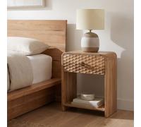 Comodino 54cm Consolle Alta in Legno Massello con Cassetto e Ripiano