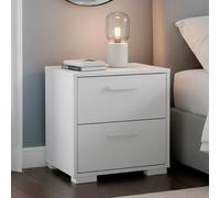 Comodino A 2 Cassetti Design Moderno E Minimalista Con Guide In Acciaio A Scorrimento Fluido Ideale Per Camera Da Letto 40.2 x 39.8 x 44.3 Cm Bianco