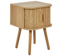 Comodino Anta scorrevole MDF Gambe in legno massello Legno chiaro Selah