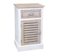 COMODINO ARMADIETTO SHABBY CHIC ANTA PERSIANA CASSETTO MARRONE 684032 cm