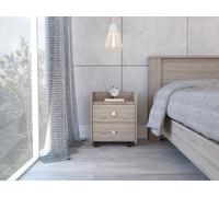 Comodino Aura, Maniglia In Metallo, Due Cassetti, Piano Superiore