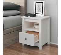 vidaXL Comodino Bianco 40x35x49 cm in Legno Massello di Pino
