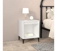 Comodino Bianco 40x35x50 cm White Nightstand with Storage Shelf, Modern Bedside Table for Bedroom, Sturdy Engineered Wood with Smooth Surface, Compact Cabinet with Spacious Storage Organizer