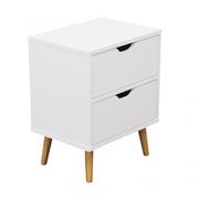 Comodino bianco elegante in legno con cassetto portaoggetti per camera da letto