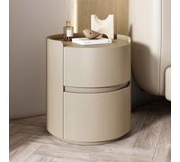 Comodino bianco in legno massello moderno e minimalista per camera da letto, comodino rotondo con cassetti portaoggetti, cassettiera, comodino in legno, mini comodino, armadietto portaoggetti ( Color