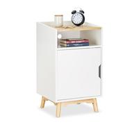 Comodino bianco Mobiletto da notte 2 scomparti MDF Comodino moderno 14 kg