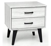 Comodino Camera da Letto Mobiletto 2 Cassetti Libreria Bassa Tavolino Laterale Divano Design Moderno Scandinavo in Legno MDF 4 Piedini Dona un tocco di design alla tua camera da letto con questo belli