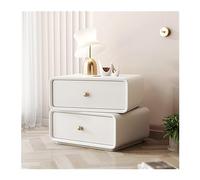 Comodino cassetto comò tutto in legno massello comodino girevole doppio cassetto comodino moderno semplice tinta unita comodino camera da letto comodino rotondo angolare (colore: bianco, dimensioni