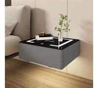 Comodino, comodino a LED con cassetti portaoggetti - 2024 sospeso intelligente moderno galleggiante per camera da letto soggiorno giovani (rosa, 48 x 49,9 x 18 cm)