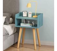 GXXINGIN Comodino, Comodino con Gambe in Legno massello, tavolino con ripiano Aperto, tavolino Adorabile e Pratico con ripiano Aperto, per Divano Camera da Letto (Colore : Blu)