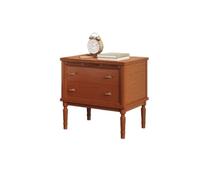 Comodino Comodino in legno massello Tavolino semplice e moderno, mobile portaoggetti multifunzionale con due cassetti Tavoli Da Soggiorno