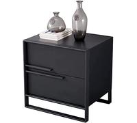 Comodino, comodino nero italiano minimalista, moderno comodino per camera da letto, comodino multifunzionale per hotel, 2 cassetti, per soggiorno, camera da letto, armadio con doppio cassetto, 50 x 40