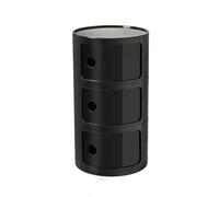 Comodino, comodino nordico moderno con cassetti e porta scorrevole, per camera da letto, comodino rotondo a 2/3/4 ripiani