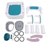 Comodino comodino portatile per adulti Capacità di 150 kg Doppio secchio interno Antiscivolo Cuscino in PU Schienale Comò Sedia toilette Blu