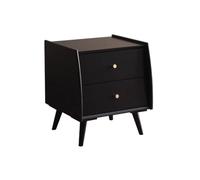 Comodino Comodino Semplice In Legno Massello, Piccolo Mobiletto Portaoggetti Nero For Camera Da Letto Tavoli Da Soggiorno