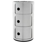 COMODINO COMPONIBILE 3 ELEMENTI CROMATO 05967/XX KARTELL SILVER