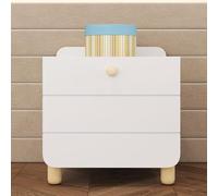 Comodino con 1 cassetto, con ripiani, design silenzioso, piedini in legno, spazio per il soggiorno e la camera da letto, bianco