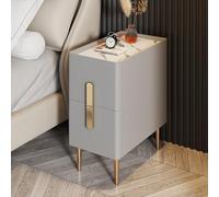 Comodino con 2 cassetti, comodino moderno e minimalista, con gambe in metallo per spazi ristretti