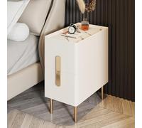 Comodino con 2 cassetti, comodino moderno e minimalista, con gambe in metallo per spazi ristretti
