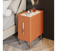 Comodino con 2 cassetti, comodino moderno e minimalista, con gambe in metallo per spazi ristretti