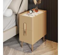 Comodino con 2 cassetti, comodino moderno e minimalista, con gambe in metallo per spazi ristretti