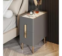 Comodino con 2 cassetti, comodino moderno e minimalista, con gambe in metallo per spazi ristretti