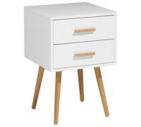 Comodino con 2 cassetti in color bianco 40 cm Alabama