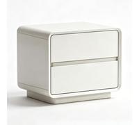 Comodino con 2 cassetti Tavolino decorativo di piccole dimensioni | Stile moderno Maniglie a scomparsa Mobile contenitore Mobili da comodino Per la camera da letto(White,60cm/24in)