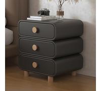 Comodino con 3 cassetti, gambe in legno massello, comodino rustico e moderno con contenitore per camera da letto e soggiorno