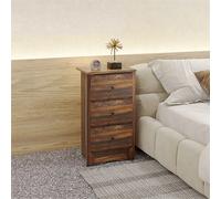 Comodino con 3 Cassetti in stile Rustico, Comodino per Camera da Letto in Legno, 40x30x74 cm, Marrone Aggiungi un tocco di stile alla tua camera da letto con il nostro comodino HOMCOM munito di 3 cass