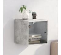 Comodino con Anta in Vetro Grigio Cemento 35x37x35 cm Comodino Moderno Comodino Piccolo Comodino Stretto Comodini Camera Da Letto Moderni per Salone Sala Da Pranzo Soggiorno Dormitorio Universitario