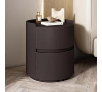 Comodino con cassetti, comodino minimalista in legno massello bianco con cassetti portaoggetti moderno tavolino rotondo per camera da letto con cassettiera e mini armadietto portaoggetti