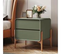 Comodino con cassetti, comodino moderno con 2 cassetti per camera da letto e soggiorno, finitura verde, 30 x 40 x 50 cm