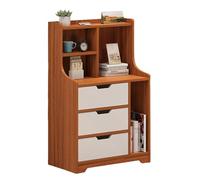 Comodino con cassetti e libreria aperta per camera da letto e soggiorno, mobili versatili per un'organizzazione elegante della casa