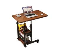 Comodino Con Contenitore, Comodino Mobile A Doppio Strato A Forma Di C, Altezza Regolabile E Quattro Ruote, Capacità Di Peso Di 20 Kg(Color2)