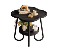 Comodino Con Contenitore, Tavolino Da Caffè Portatile Con Design A Ripiano Aperto A Doppio Strato, Capacità Di Peso Di 50 Kg, Adatto For Camere Da Letto E Soggiorni(Black)