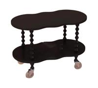 Comodino Con Contenitore, Tavolino Mobile Con Design Aperto A Doppio Strato E Ruote, Capacità Di Peso Di 50 Kg, Adatto A Piccoli Spazi(Black,60x36x45cm)