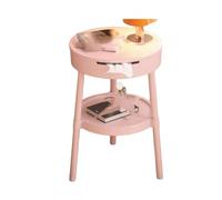 Comodino Con Contenitore, Tavolino Portatile E Mobile Con Piano A Doppio Strato, Capacità Di Peso Di 3 Kg, Adatto A Piccoli Spazi(Color3)