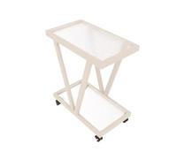 Comodino Con Contenitore, Tavolo Da Tè/armadietto Mobile Con Ripiani Aperti E Ruote A Doppio Strato, Capacità Di Peso Di 15 Kg, Adatto A Piccoli Spazi(Color2,45x25x55cm)
