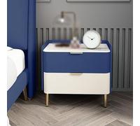 Comodino con doppio cassetto, con gambe affusolate per risparmiare spazio, perfetto per organizzare la camera da letto o il soggiorno