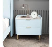 Comodino con doppio cassetto, con gambe affusolate per risparmiare spazio, perfetto per organizzare la camera da letto o il soggiorno