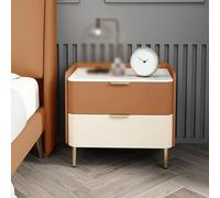 Comodino con doppio cassetto, con gambe affusolate per risparmiare spazio, perfetto per organizzare la camera da letto o il soggiorno
