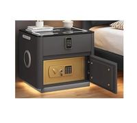 Comodino con stazione di ricarica e porte USB/Type-C, comodino moderno con cassaforte nascosta e cassetto con serratura a combinazione, altoparlante e luce sensore