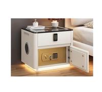 Comodino con stazione di ricarica e porte USB/Type-C, comodino moderno con cassaforte nascosta e cassetto con serratura a combinazione, altoparlante e luce sensore