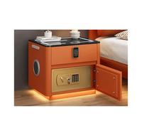 Comodino con stazione di ricarica e porte USB/Type-C, comodino moderno con cassaforte nascosta e cassetto con serratura a combinazione, altoparlante e luce sensore